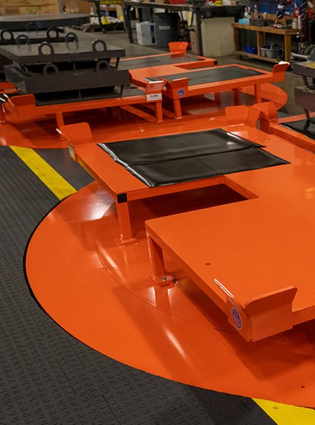 rueda giratoria industrial redonda naranja